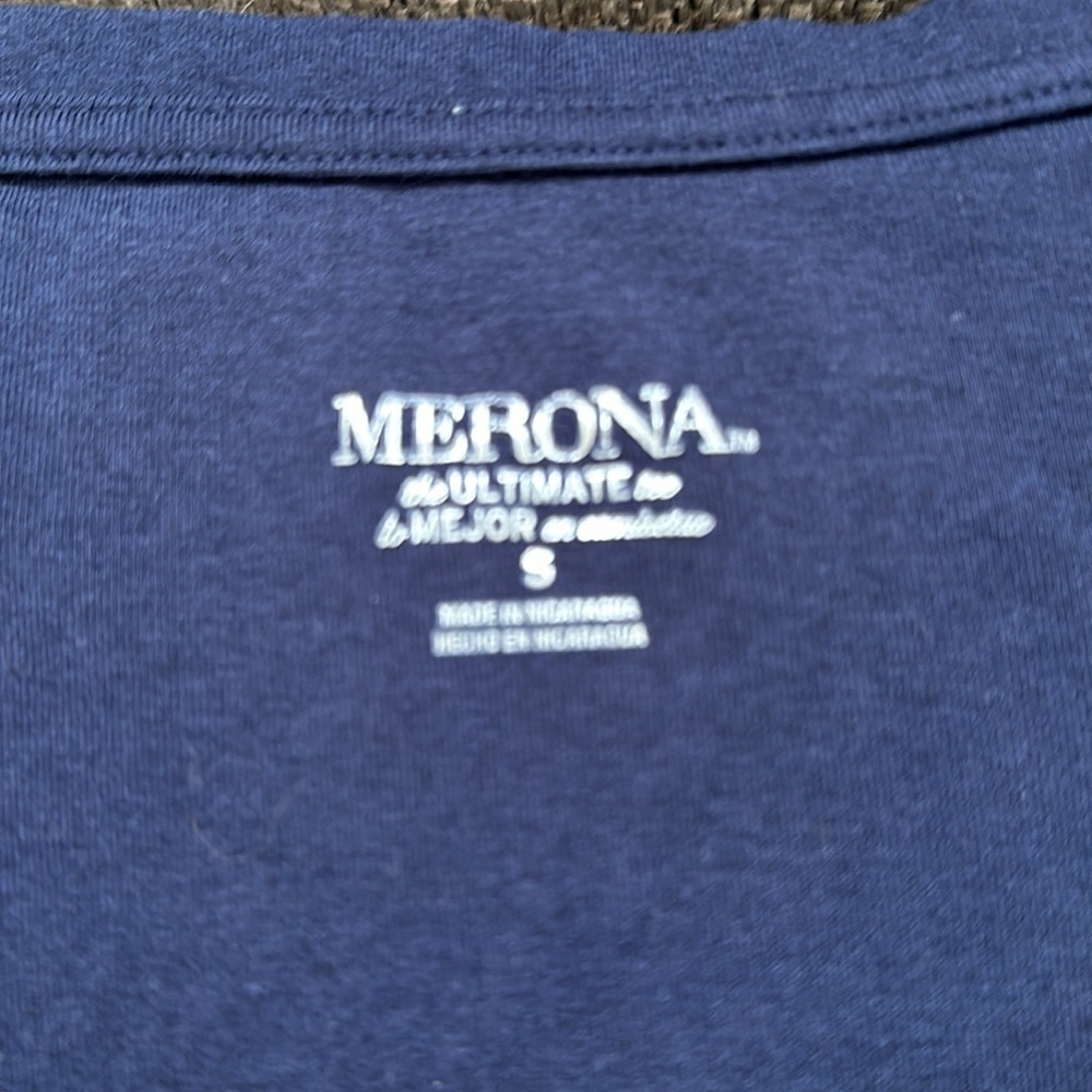 Merona Women’s Pima Cotton Blend Navy Blue Short Sleeve T-Shirt Size Small - Picture 5 of 6